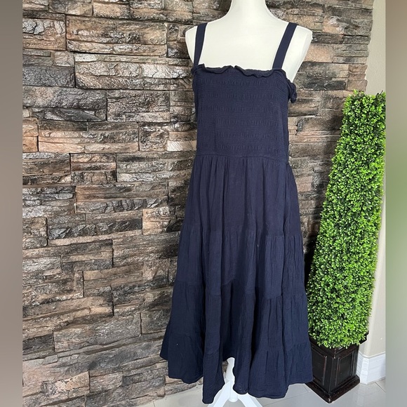 C&C California Blue Sleeveless Pleated Sundress - Picture 1 of 12